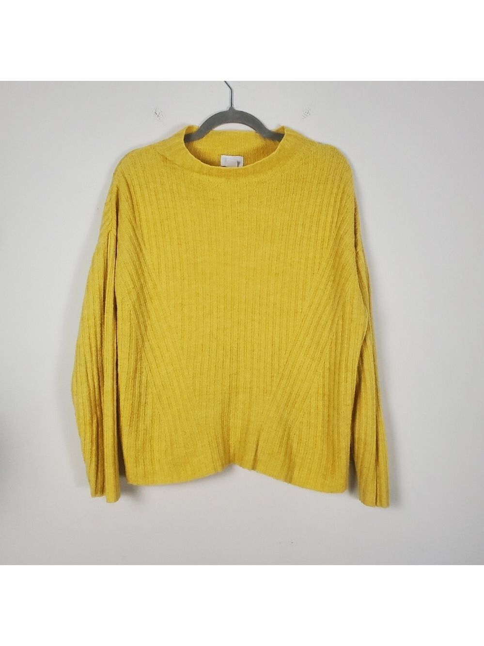 Old Navy Butter Yellow Ribbed Knit Sweater Large